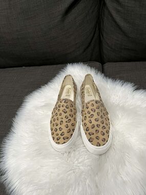 Keds Leopard Print Slip-On Sneakers - Tan and Black New Whithout Label
